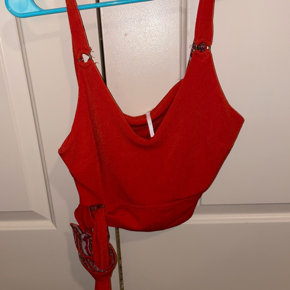 Red free people crop top